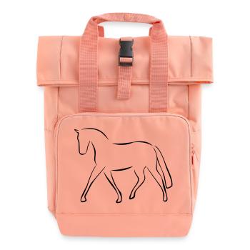 horse - Roll Top Backpack with Two Handles - chintz rose - Front