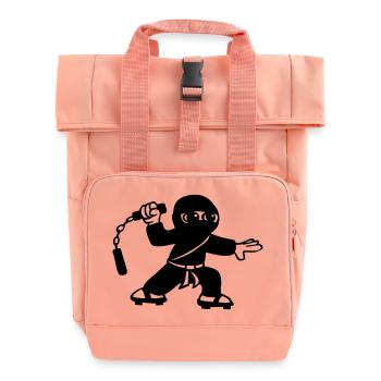 ninja - Roll Top Backpack with Two Handles - chintz rose - Front