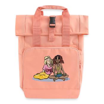 Amour et Paix - Sac à dos Roll Top à deux anses - rose liberty - Devant