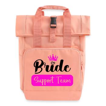 bride support team - Rolltop Rucksack mit zwei Griffen - Chintzrosa - Vorne