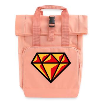 Diamant (Edelstein Brillant Symbol / POS Red 3C) - Rolltop Rucksack mit zwei Griffen - Chintzrosa - Vorne