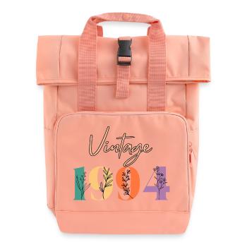 Vintage 1994 florale - Sac à dos Roll Top à deux anses - rose liberty - Devant