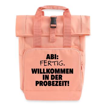 Abitur finished - Roll Top Backpack with Two Handles - chintz rose - Front
