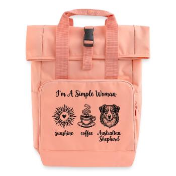 Simple Woman Australian Shepherd Liebhaberinnen - Rolltop Rucksack mit zwei Griffen - Chintzrosa - Vorne