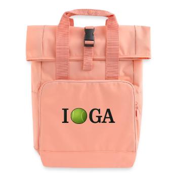 Tennisball Ich liebe IGA - Rolltop Rucksack mit zwei Griffen - Chintzrosa - Vorne