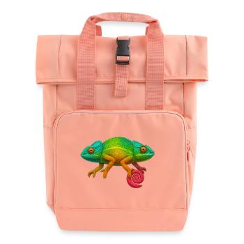 Regenbogen Chamäleon Lolli - Rolltop Rucksack mit zwei Griffen - Chintzrosa - Vorne