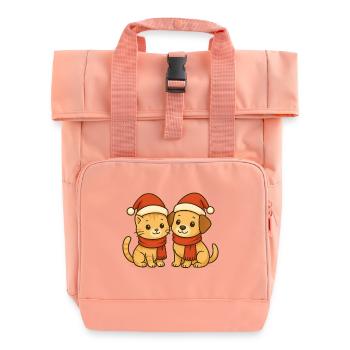 Duo de Noël Amis de compagnie - Sac à dos Roll Top à deux anses - rose liberty - Devant