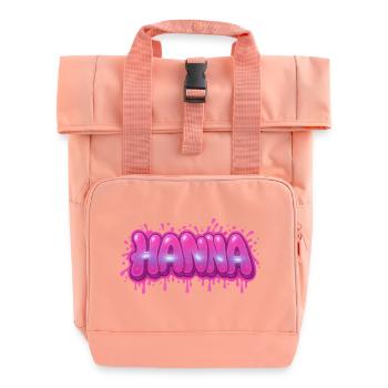Graffiti  HANNA Prénom cadeau idéal imprimable sur - Sac à dos Roll Top à deux anses - rose liberty - Devant