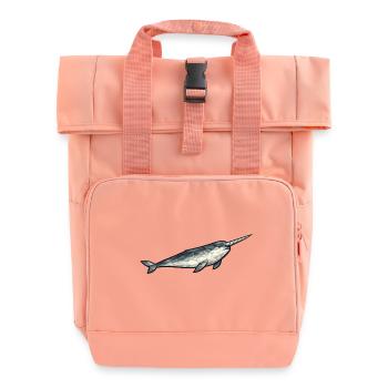 Geometrisches Narwal-Polygon - Rolltop Rucksack mit zwei Griffen - Chintzrosa - Vorne