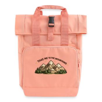 Take me to the Mountains - Roll Top Backpack with Two Handles - chintz rose - Front