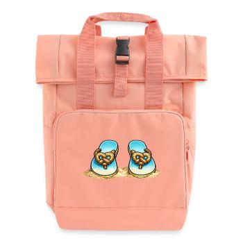 Blue Pretzel Bow Beach Flip-Flops - Rolltop Rucksack mit zwei Griffen - Chintzrosa - Vorne