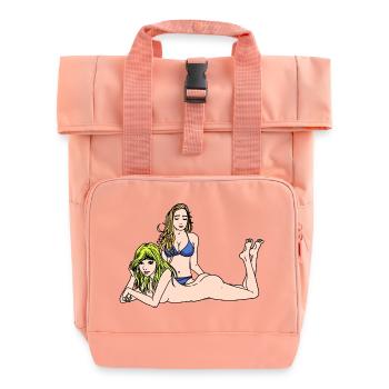 Sexy Mädchen Erotik nackte Frauen Fantasy Sex - Rolltop Rucksack mit zwei Griffen - Chintzrosa - Vorne