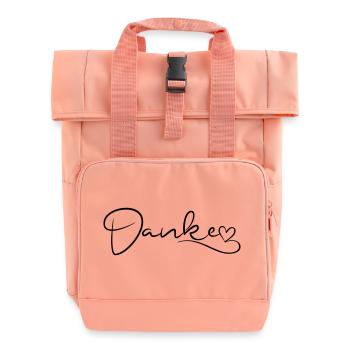 Thank You Scripture with Heart - Roll Top Backpack with Two Handles - chintz rose - Front
