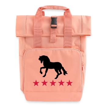 chevaux - Sac à dos Roll Top à deux anses - rose liberty - Devant