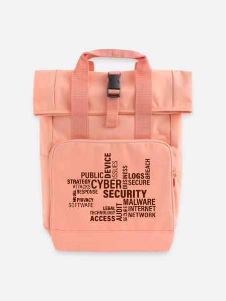 Cyber Security - Rolltop Rucksack mit zwei Griffen - Chintzrosa