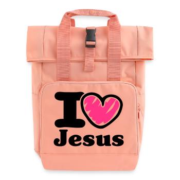 i Love Jesus_V1 - Rolltop Rucksack mit zwei Griffen - Chintzrosa - Vorne