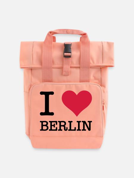 I Love Berlin - Rolltop Rucksack mit zwei Griffen - Chintzrosa