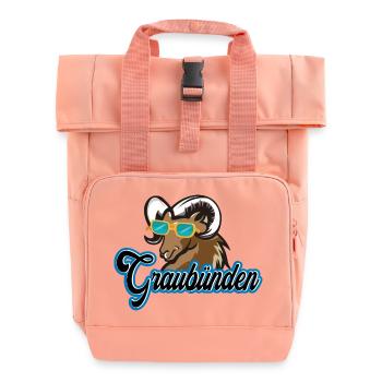 Graubünden Steinbock Stil - Rolltop Rucksack mit zwei Griffen - Chintzrosa - Vorne