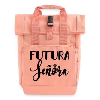 Futura Señora Engagement Bridal Shower Wedding - Roll Top Backpack with Two Handles - chintz rose - Front