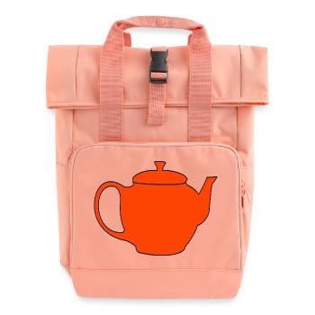 Teekanne Tee Kanne Frühstück Genuss Getränk - Rolltop Rucksack mit zwei Griffen - Chintzrosa - Vorne