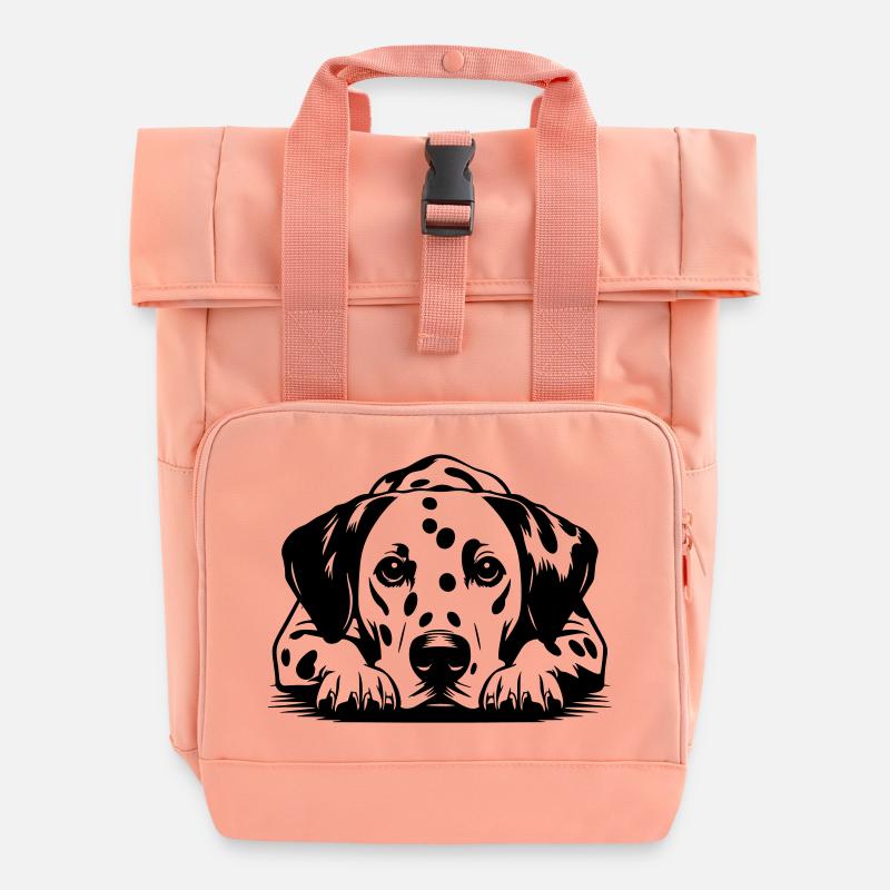 Dalmatiner - Rolltop Rucksack mit zwei Griffen - Chintzrosa