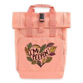 Blatt Peeping Herbst Laub Blätter - Rolltop Rucksack mit zwei Griffen - Chintzrosa - Vorne