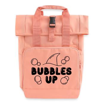 Bubbles Up Shark Lover Whale Orcas Beach Sea Love - Roll Top Backpack with Two Handles - chintz rose - Front