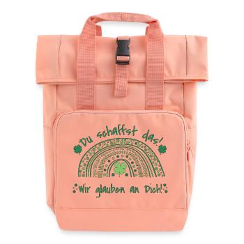 Du schaffst das! - Wir glauben an dich! - Rolltop Rucksack mit zwei Griffen - Chintzrosa - Vorne