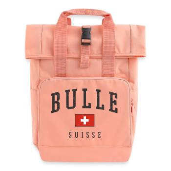 Bulle Suisse Emblem - Roll Top Backpack with Two Handles - chintz rose - Front