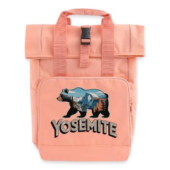 Yosemite Bär - Nationalpark Outdoor Design - Rolltop Rucksack mit zwei Griffen - Chintzrosa - Vorne