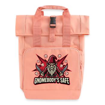 Evil Gnome, Dark Gnome, Goth Gnome, Funny Gnome - Roll Top Backpack with Two Handles - chintz rose - Front