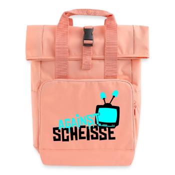 against shit - television - Roll Top Backpack with Two Handles - chintz rose - Front