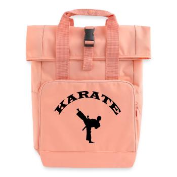 karate icon - Roll Top Backpack with Two Handles - chintz rose - Front