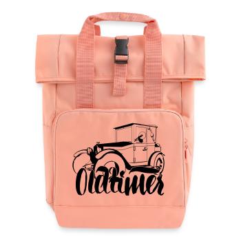Oldtimer - Rolltop Rucksack mit zwei Griffen - Chintzrosa - Vorne