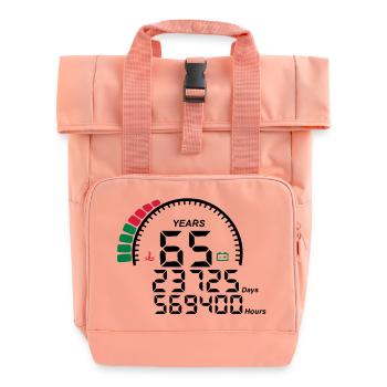 years 65 years anniversary meter - Roll Top Backpack with Two Handles - chintz rose - Front
