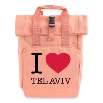 I LOVE TEL AVIV - Roll Top Backpack with Two Handles - chintz rose - Front