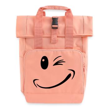 gesicht lustig smile - Rolltop Rucksack mit zwei Griffen - Chintzrosa - Vorne