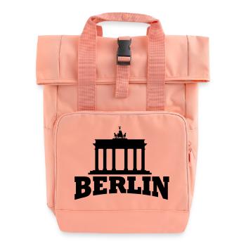Berlin - Brandenburger Tor - Rolltop Rucksack mit zwei Griffen - Chintzrosa - Vorne