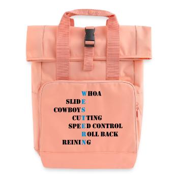 Cowboys de lettrage occidentaux - Sac à dos Roll Top à deux anses - rose liberty - Devant