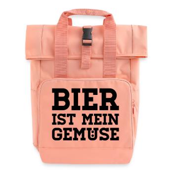 Beer is my vegetables - Roll Top Backpack with Two Handles - chintz rose - Front
