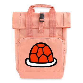 Turtle shell without turtle cute shell - Roll Top Backpack with Two Handles - chintz rose - Front