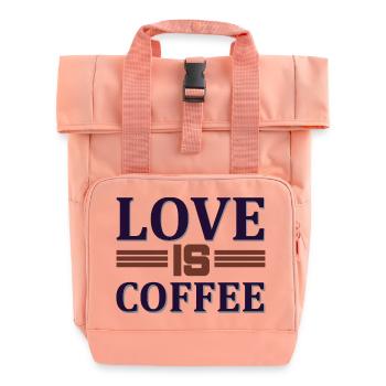Love is coffee - Rolltop Rucksack mit zwei Griffen - Chintzrosa - Vorne