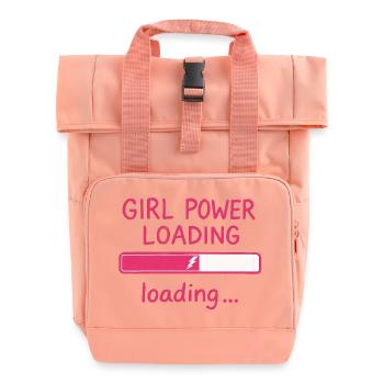 Girl Power Loading Bar - Roll Top Backpack with Two Handles - chintz rose - Front