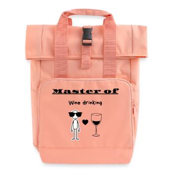 Meister des Weintrinkens - Rolltop Rucksack mit zwei Griffen - Chintzrosa - Vorne