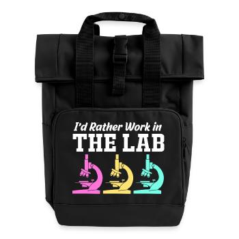 Laboratory Biology Chemistry Microscope Laboratory - Roll Top Backpack with Two Handles - black - Front