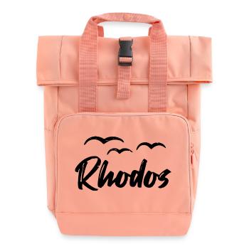 Rhodos Insel Meer - Rolltop Rucksack mit zwei Griffen - Chintzrosa - Vorne