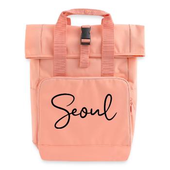 Seoul, South Korea - Roll Top Backpack with Two Handles - chintz rose - Front