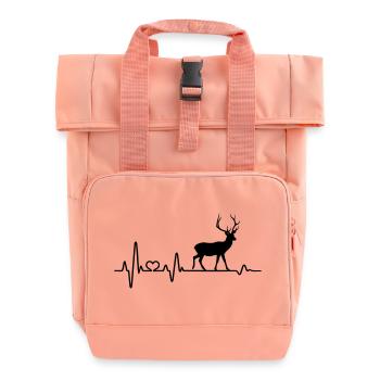 Herzschlag Hirsch Geweih - Rolltop Rucksack mit zwei Griffen - Chintzrosa - Vorne