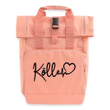 Kölle Herzschlag Köln Liebe - Rolltop Rucksack mit zwei Griffen - Chintzrosa - Vorne