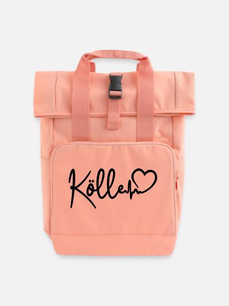 Kölle Herzschlag Köln Liebe - Rolltop Rucksack mit zwei Griffen - Chintzrosa